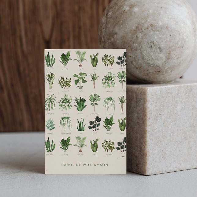 Modern Boho Green Plants Botanical Nature Business Card (Creator Uploaded)