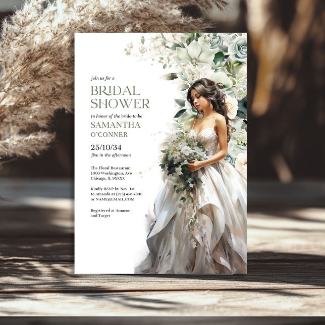 Modern boho greenery eucalyptus bridal shower invitation (Modern boho greenery eucalyptus bridal shower invitation)