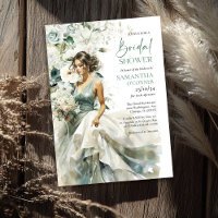 Modern boho greenery eucalyptus white flowers