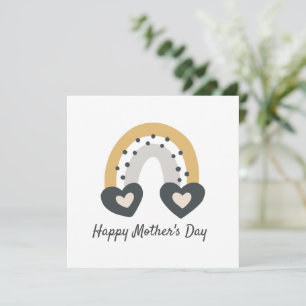 Modern Boho Heart Rainbow Mother's Day Card