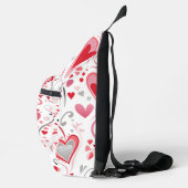 Modern Boho Heart Swirl Pattern Sling Bag (Right)