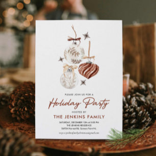 Modern Boho Holiday Party Invitation