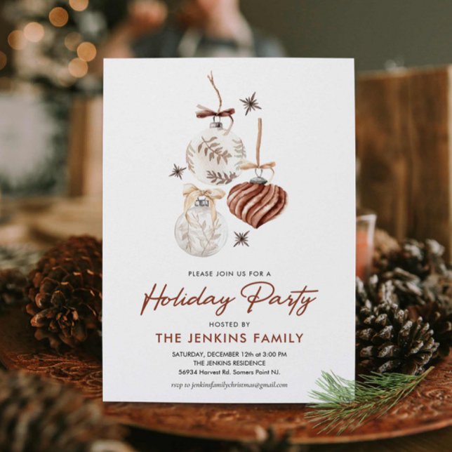 Modern Boho Holiday Party Invitation (Boho Holiday Party Invite)