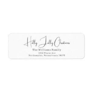 Modern Boho Holly Jolly Christmas Return Address Label