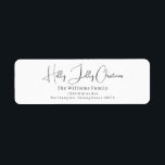 Modern Boho Holly Jolly Christmas Return Address Return Address Label<br><div class="desc">Celebrate the holiday season with this modern boho holly jolly christmas return address label. The unique and editable script gives the design a chic yet elegant touch. Its simple black and white design embodies a classic and whimsical feel, perfect for the winter season. The minimal bohemian festive designer font adds...</div>