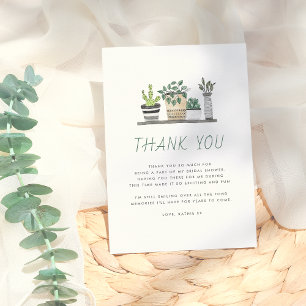Modern Boho Houseplants Bridal Shower Thank You
