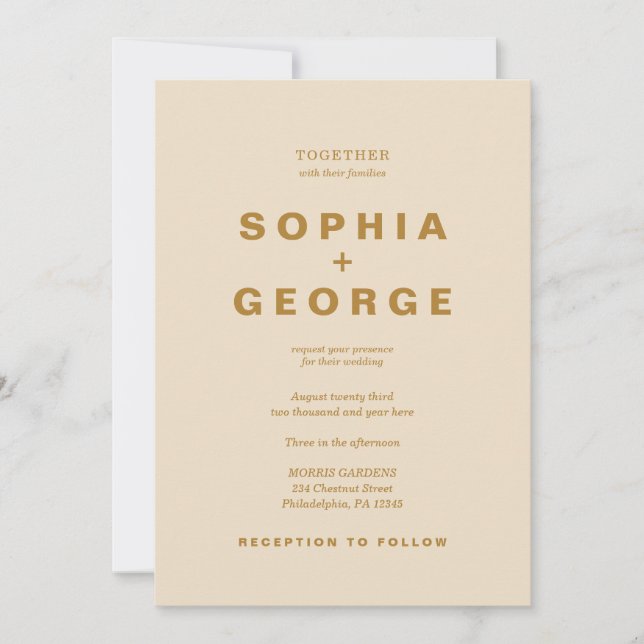 Modern Boho Jewel Earth Tone Wedding Invitations (Front)