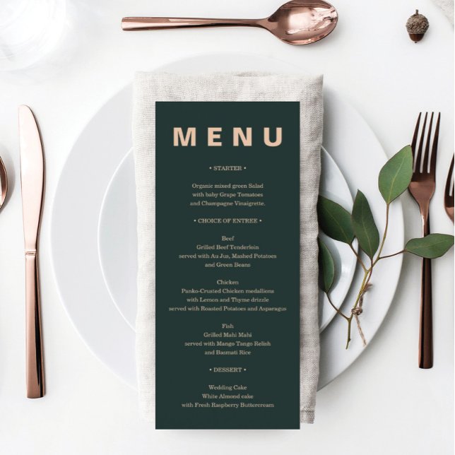 Modern Boho Jewel Earth Tone Wedding Menu (Creator Uploaded)