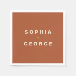 Modern Boho Jewel Earth Tone Wedding  Napkin