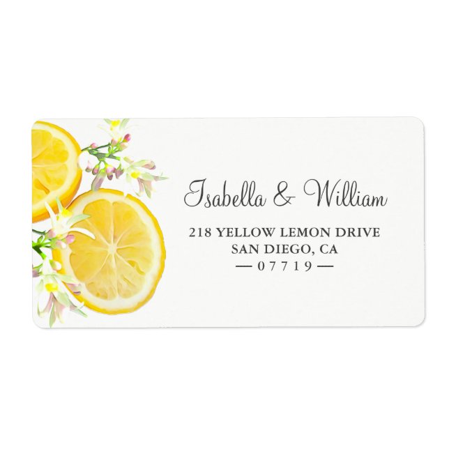 Modern Boho Lemon Branch Summer Wedding Address (Front)