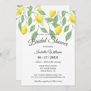 Modern Boho Lemon Summer Bridal Shower Invitation