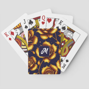 Modern Boho Luxury Gold Rose Collection Playing Cards