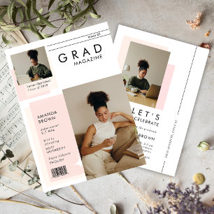 Modern Boho Magazine graduation announcement 