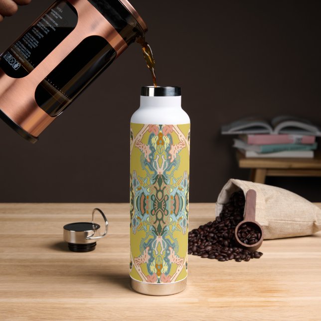 Modern Boho Mandala Water Bottle (Coffee)