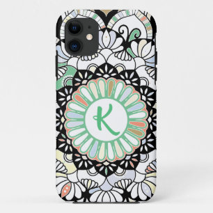 Modern Boho Mandala Yoga Meditation Initial iPhone 11 Case