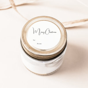 Modern Boho Merry Christmas To From Classic Round Sticker