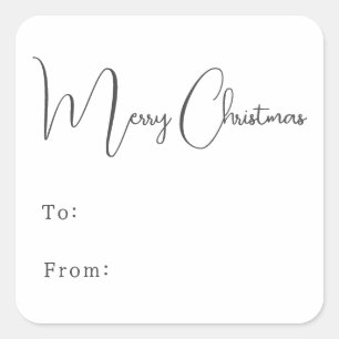 Modern Boho Merry Christmas To From Square Sticker