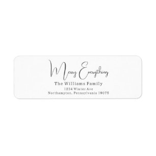 Modern Boho Merry Everything Return Address Label