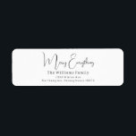 Modern Boho Merry Everything Return Address Return Address Label<br><div class="desc">Celebrate the holiday season with this modern boho merry everything return address label. The unique and editable script gives the design a chic yet elegant touch. Its simple black and white design embodies a classic and whimsical feel, perfect for the winter season. The minimal bohemian festive designer font adds creativity...</div>