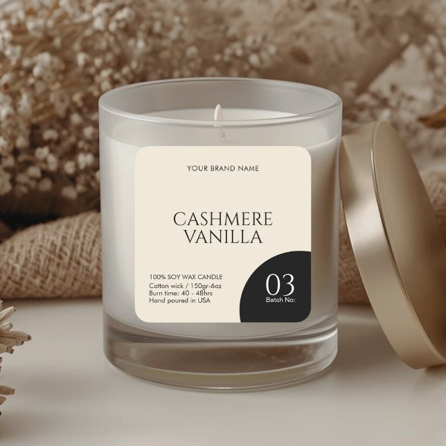 Modern boho minimalist candle packaging label  (Creator Uploaded)