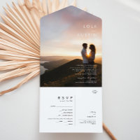 Modern Boho Minimalist Photo All In One Invitation