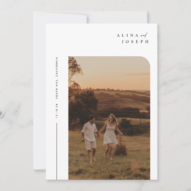 Modern Boho Minimalist Wedding Invitation (Front)