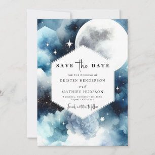 Modern Boho Moonlit Wedding Save The Date