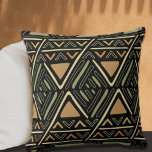 Modern Boho Mud Cloth Pattern Black Throw Pillow<br><div class="desc">Modern home decor pattern with ethnic motifs. Trendy bohemian interior print. Zig zag arrow design.</div>