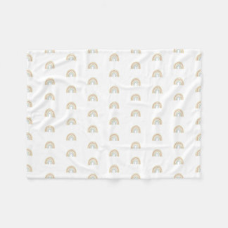 Modern Boho Neutral Rainbow Fleece Baby Blanket