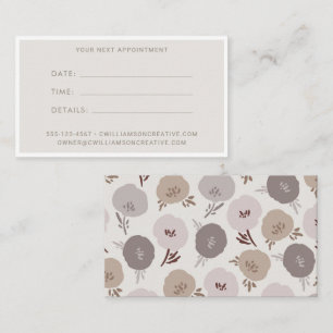Modern Boho Neutrals Botanical Simple Business Appointment Card