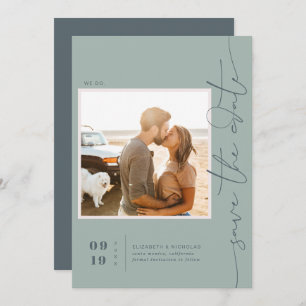 Modern Boho Ocean Glass   Photo Save the Date