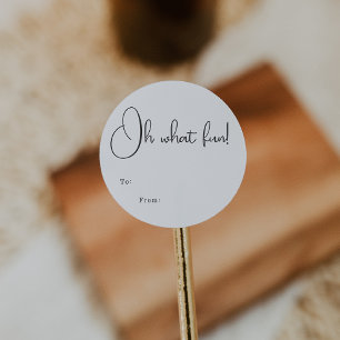 Modern Boho Oh What Fun To From Classic Round Sticker