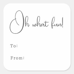 Modern Boho Oh What fun To From Square Sticker