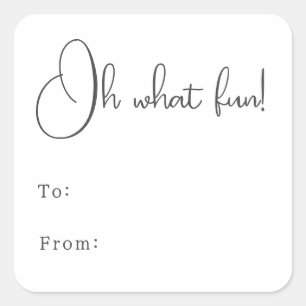 Modern Boho Oh What fun To From Square Sticker
