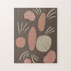 Modern Boho Organic Stones Doodles Jigsaw Puzzle