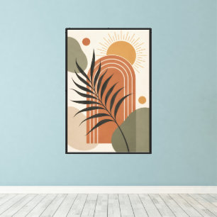 Modern Boho Palm Leaf Art Poster Canvas Print