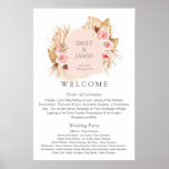 Modern Boho Pampas Grass Floral Wedding poster<br><div class="desc">Modern Boho Pampas Grass Floral Wedding program poster</div>