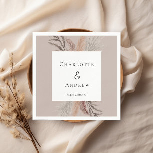 Modern Boho Pampasgras Wedding Napkins