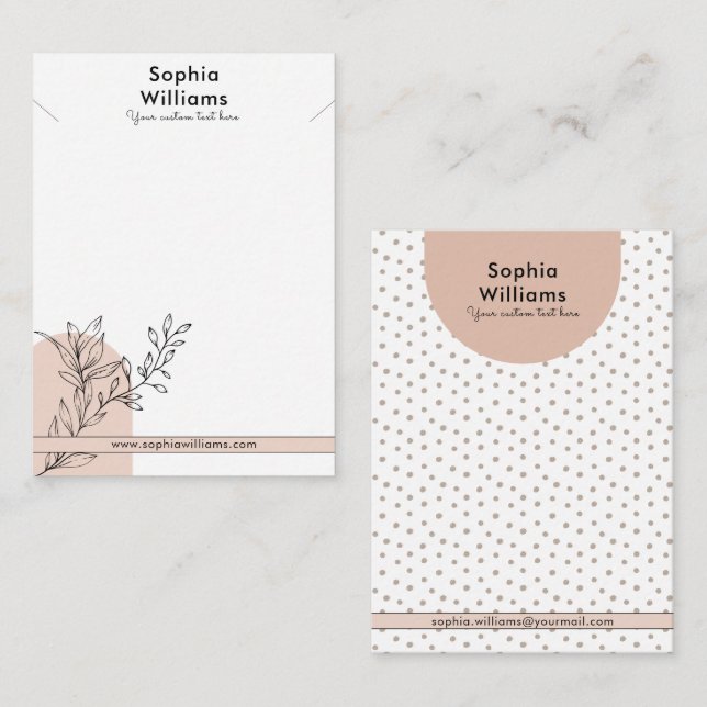 Modern Boho Pastel Necklace Jewellery Display Card (Front/Back)