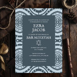 Modern Boho Pattern Custom B'nai Bat Bar Mitzvah  Invitation<br><div class="desc">Perfect card to announce a bar mitzvah, bat mitzvah or other Jewish celebration! Hand made art for you! FULLY CUSTOMIZABLE! Click on “Personalise” above to edit the text. Click "edit using design tool" to adjust the fonts, colours and placements and to delete the back side design if you prefer. Also...</div>