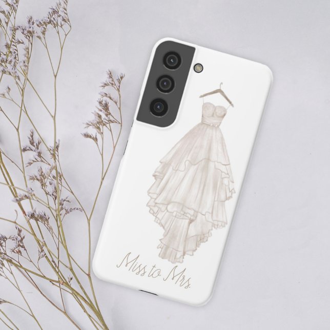 Modern Boho Pink Floral Wedding Miss to Mrs Samsung Galaxy S22 Case (Creator Uploaded)