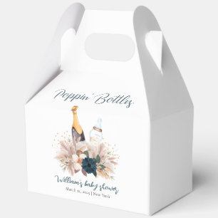 Modern Boho Poppin Champagne Bottles Baby Shower  Favour Box