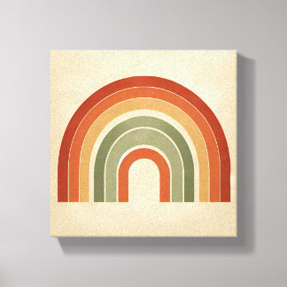 Modern Boho Rainbow Art - Minimalist Terracotta an Canvas Print