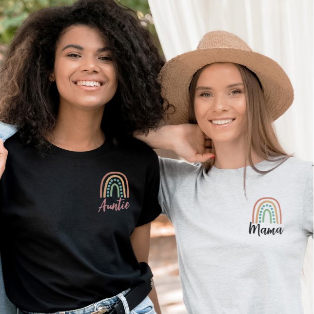 Modern Boho Rainbow Auntie T-Shirt (Creator Uploaded)