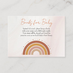 Modern Boho Rainbow Baby Shower Books for Baby Enclosure Card