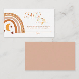Modern Boho Rainbow Diaper Raffle Enclosure Card