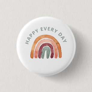 Modern Boho Rainbow -Happy Every Day- 3 Cm Round Badge