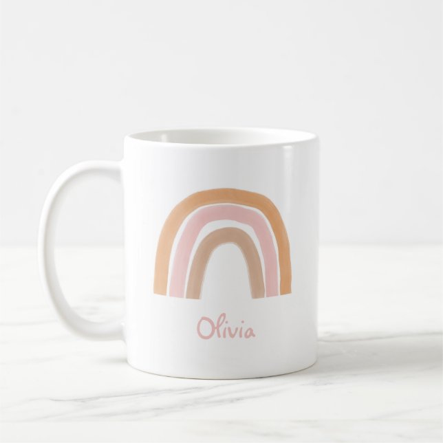 Modern Boho Rainbow Name Mug (Left)