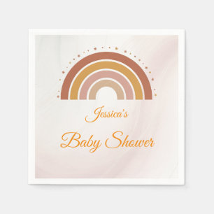 Modern Boho Rainbow Personalised Baby Shower Napkin
