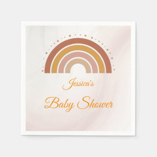 Modern Boho Rainbow Personalised Baby Shower Napkin
